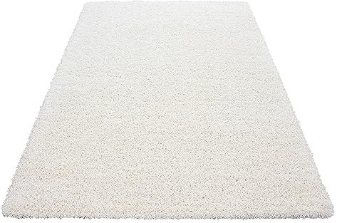 Stilvoll Günstig by ELMM Teppich Wohnzimmer Schlafzimmer Creme 60 x 110 Unicolor - Einfarbig Hochflor