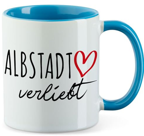 huuraa Tasse Albstadt verliebt Präsent Becher Blau 330ml Albstadt Geschenkidee