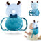 ACTOYS Atmungsaktive Verstellbare Schutzkissen, Baby Walker Kopfschutz, Rucksack zum Krabbeln und Laufen Lernen, Kopfschutz für Kinder von 5 bis 24 Monaten (Blauer Hirsch)