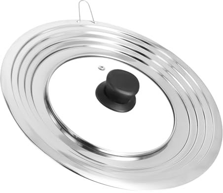 Focenat Universaldeckel für Pfannen, 24-30cm Pfannendeckel Universal, Topfdeckel Universal, Glasdeckel für Pfannen und Töpfe, Topfdeckel mit Hitzebeständigem Griff, Deckel für Pfannen und Töpfe