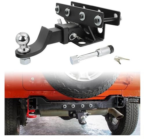Paraurti posteriore Gancio di traino Ricevitore con attacco a sfera da 2 pollici compatibile for Jeep Wrangler JK JL 2007-2023