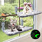 2 Pack Cat Perch, Glow in The Dark Cat Hammock with Large Suction Cups, Foldable Window Seat