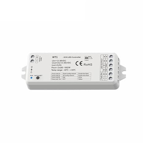 SHMKBDPF DC12V 24V 36V Dimmer 2CH 10A 2,4 Push Dimmer WW CW CCT Controller WT1