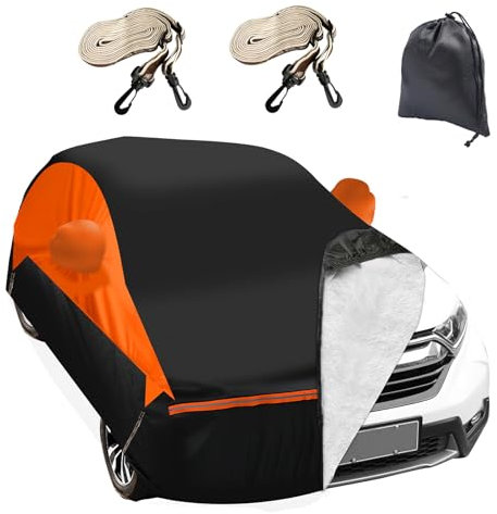 Autoabdeckung für Peugeot 208 2020-2024, 6-lagige Outdoor-Vollgarage mit Baumwolle gefüttert und Fahrseiten-Reißverschluss, wasserdicht, Regen, Schnee, UV, Staub, Allwetter, atmungsaktiver Schutz