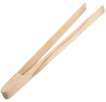 DECHOUS Pinces Cuisine En Bambou 32.00 Cm Pince À Toast Pour Grille-Pain Ustensile Léger Pour Pain Grillé Bacon Bagel Crêpes Barbecue Cuisson Four Et Friture