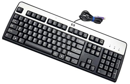 HP Clavier AZERTY PS2 KB-0316 Noir et Argenté 106 Touches Keyboard