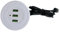 Thewasc Double prise USB encastrée de bureau 3 ports USB Prise USB 1,7 mètre Adaptateur de charge pour appareils électroniques