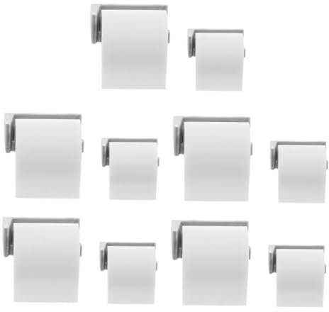 TOBBOMEY 10pcs Miniature Dollhouse Accessories Simulation Bathroom Accessory Scale Mini Toilet Paper Rolls Fake Toilet Paper for Dollhouse Kitchen Decoration