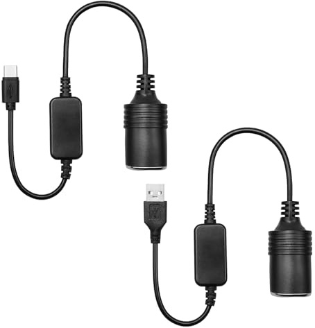 USB C Stecker auf 12V und USB -A Auto Zigarettenanzünder Buchse Adapter, 10W 1A(Max) Konverter für Dashcam, GPS, LED-Lichtstreifen, Auto-Luftreiniger, kompatibel mit 12V Geräte unter 10W, Tragbar