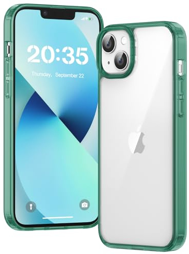 Voyahülle Clear Case for iPhone 13, Ultra Thin, Shockproof TPU Cover, Anti-Yellowing, Crystal Clear, Phone Case for Apple iPhone 13 - Green