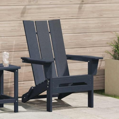 Mimdixy Gartenstuhl, Balkonmöbel, Essstühle, Klappbarer Adirondack Stuhl Marineblau 74.5 x 80.5 x 90cm HDPE, Relax Sessel Für Terrasse, Balkon, Veranda, Wetterfest