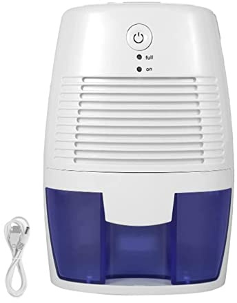 Portable Mini Dehumidifier - Small, Quiet & Compact Moisture Absorber for Room, 250ml/Day Capacity with Auto Shut-Off, USB Powered for Bedroom, Bathroom, Closet, Cabinet(500ml)