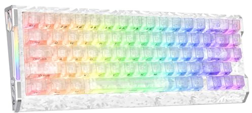 ATTACK SHARK R68 HE Clavier Gaming Magnétique 8000Hz, Fibre de Carbone Forgée & Aluminium CNC, Rapid Trigger 0,005 mm, Effet Hall, 60% Filaire RGB, Snap Tap, US QWERTY, Blanc Glacial