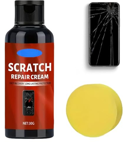 Haisanka 30g Phone Screen Scratch Repair Kit with Sponge,Glass Scratch Remover Kit, Lens Scratch Remover for Eyeglasses, Watch, Touchscreen & Windscreen, Quick Fix Polish & Repair Fluid