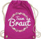 Turnbeutel Rucksack - JGA Junggesellenabschied Frauen - Team Braut Blumenkranz - Bride Crew - Unisize - Fuchsia - hen party accessories brauttaschen jungesselnabschied bridemaid beutel