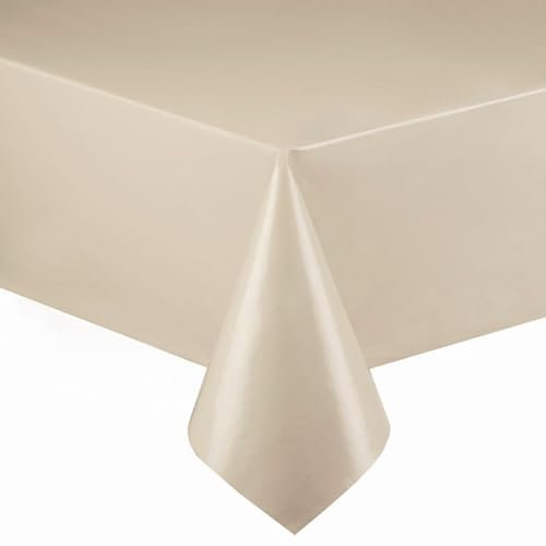 Lacktischdecke Wachstuch Wachstischdecke Tischdecke Gartentischdecke Beige Breite & Länge wählbar 130 x 180 cm Eckig abwaschbar