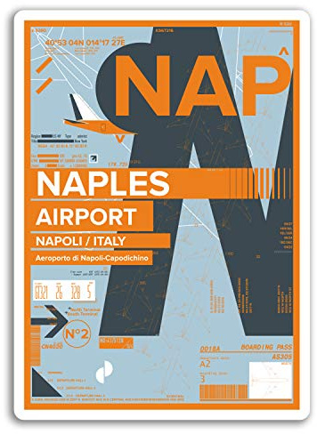 2 x 10cm PAN di Napoli Aeroporto in vinile Stickers - Italia Sticker viaggio bagagli # 17420 (10 centimetri di altezza)