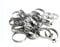 2 x 200-220mm Hose Clips Adjustable Range Stainless Steel Hose Pipe Clamps