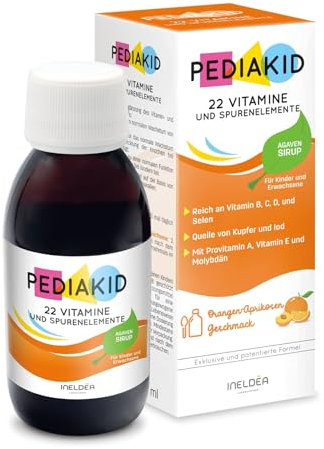PEDIAKID - 22 vitamins and trace elements - For an optimal supply of micronutrients - Gluten free - Vegan - From the intake of complementary foods - 125 ml