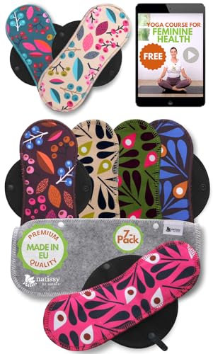 Öko Slipeinlagen waschbar aus Bio Baumwolle (Größe M, 7er-Pack); kleine, dünne Slipeinlagen Damen & Mädchen MADE IN EU; waschbar bei hoher T°; 100% atmungsaktiv (kein PUL/TPU) für täglichen Ausfluss
