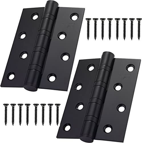 Schaniere Edelstahl, 2 Stück Verbinder Scharnier Kugellager Scharniere ideal für Innen & Außenbereich, Stabile Scharniere für Wohnmöbel Hardware Schrank Tür Schublade 10X7.5cm Schwarz
