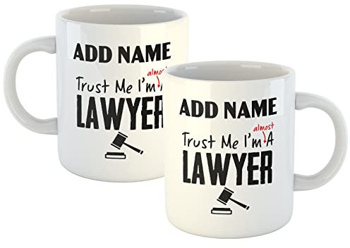 Personalised Mug Trust Me I'm Almost A Lawyer - Add Your Law Students Name - Custom Gift for Trainees and Students