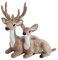 B Blesiya 2 Stücke ELK Simulation Tierverzierungen Statue Kunst für Tischtischbüro - Khaki