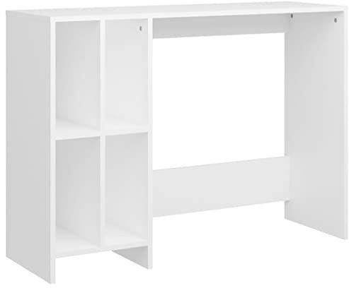 vidaXL Computertisch mit 4 Regalböden Schreibtisch Bürotisch PC Tisch Arbeitstisch Laptoptisch Arbeitszimmer Weiß 102,5x35x75cm Holzwerkstoff