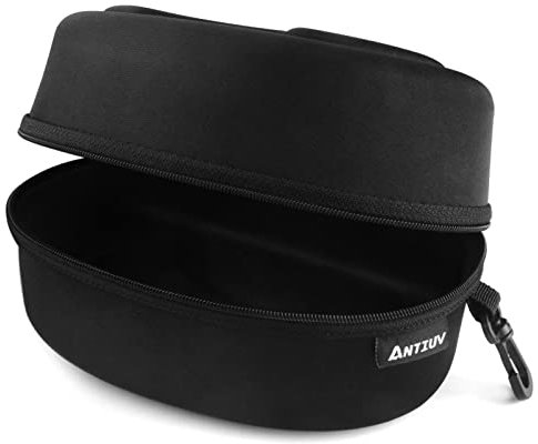 ANTIUV Custodia rigida extra large in EVA, per sci, neve, snowboard, sport, occhiali, accessori, colore: nero
