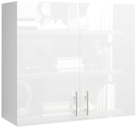 JD Greta 800mm Kitchen Wall Cabinet with Door – Wall Unit – White Gloss – Modern Storage Cupboard