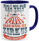 OM3® Fehlt nur noch das Zelt, dann wäre der Zirkus Hier komplett Tasse mit Spruch - Keramik Becher - 11oz 325ml - Beidseitig Bedruckt - Dunkelblau