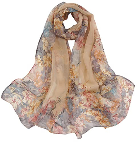 FAIRYGATE Schals für Damen Schal Damen Seidentuch Tücher Stola Tuch Halstuch in zartem Creme Kopftuch Damen Seidenschal Elegante Schals 51020