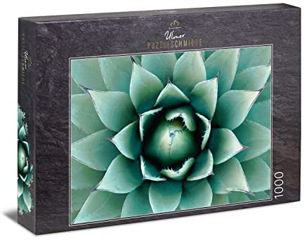 Ulmer Puzzleschmiede - Agave: Anspruchsvolles Pflanzen-Motiv als 1000 Teile Puzzle - Makro-Aufnahme Einer Agaven-Pflanze - Qualität Made in Germany