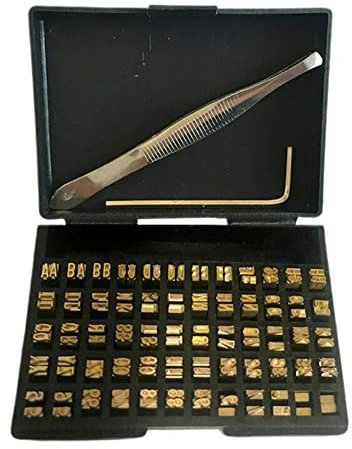 ZYWUOY Hot Stamp Kupfer-Buchstaben-Thermoband, 120 Stück, 2 x 3 x 15 mm, Codierungsmaschine, Wortmaserung, Heißstempel, Kupfer, Buchstaben-Körnung