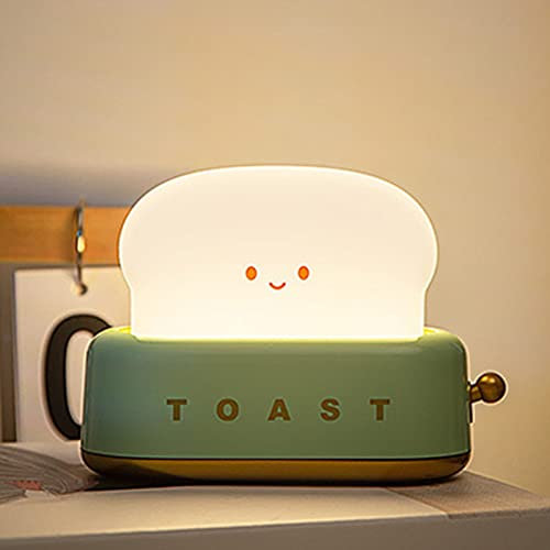 DKIIL NOIYB Cute Toast Night Light, Bread Led Cute Night Light USB Rechargeable Dimmable LED Toast Night Lamp Adjustable Toast Lights Desk Decor for Kids Students