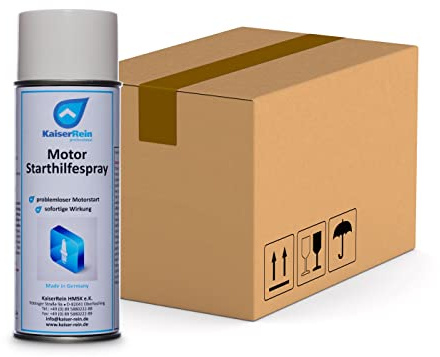 KaiserRein Motor Starthilfespray 12x400ml erleichtert den Motorstart bei Rasenmäher, Roller, Kettensägen und Motorgeräten sowohl bei 2 takt-, Benzin-, und auch Dieselmotoren