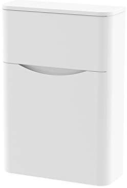 nuie SML141 Lunar Modern Bathroom Floor Standing WC Toilet Unit (Concealed Cistern and Pan Not Included), 550mm, Satin White