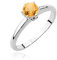 Damen Ring 585 14k Gold Weißgold echt Citrin Edelstein Diamanten Brillanten