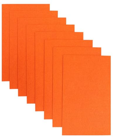 Jtnohx Steifer Filz, 2mm Dickes Filz zum Basteln, 8 Stuck 20x30cm Bastelfilz, Filzstoff Quadrate für DIY-Projekte (Orange)