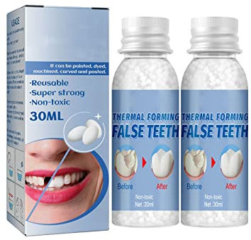 60g Kit di riparazione temporanea dei denti, colla temporanea per denti di riempimento dei denti, kit di sostituzione temporanea per denti mancanti e rotti o adesivi per denti finti protesi
