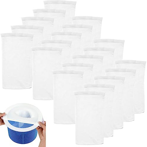 AMZLORD 20 Stück Pool Skimmer Socken, Körbe und Skimmer, Pool Skimmer Filter, Pool Skimmer Net, Filter Skimmer,Schwimmbad Skimmer,Skimmer,der Wegwerf-Feinfilter for Ihren Skimmerkorb