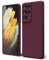 Oakxco für Samsung Galaxy S21 Ultra Hülle Silikon Case mit Kameraschutz, Ultra Dünn Bunt Handyhülle Mädchen, Einfarbig Handy Hülle Slim Schutzhülle, Matt TPU Weich Gummi Silikonhülle, Weinrot Bordeaux