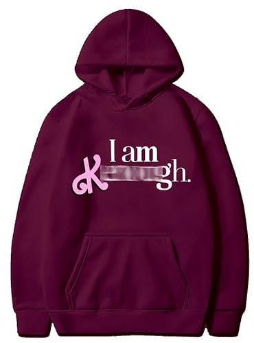 TYI Frühling Und Herbst Ich Bin Kenough Brief Gedruckt Kapuze Lose Sweatshirt Für Männer Und Frauen Kapuze Sweatshirt (10,XL)