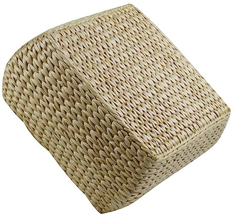 BESTonZON Strohhocker Kleine Ottomane Sitzhocker Eingang Fußhocker Puff Ottomane Strohkissen Hocker Aus Stroh Schuhwechselhocker Meditationshocker Bodenkissen Kind Schuhe Wechseln rutschfest