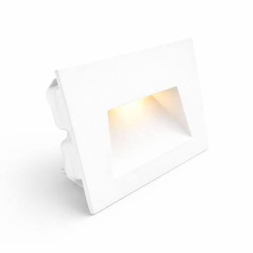 Faretto segnapassi da esterno lampada muro IP65 LED 5W 300 Lumen ad incasso per scatola cassetta 503 non inclusa scale giardino viale gradini (Bianco Luce calda fredda naturale switch CCT 5W)