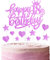Happy 18th Birthday Cake Toppers, Hot Pink Cake Cupcake Toppers for Cake, Glitter Heart Stars Cake Toppers, Birthday Gift, Personalised Cake Toppers for Women Girls 18th Birthday Cake Decorations