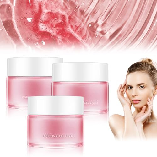 Gesichts-Make-up-Primer,Pore Primer Gel Creme Face Makeup Primer Cream,Pore Shrink Cream, Pores Face Primer, Make-Up Basis Gel Cream Invisible Pore Feuchtigkeitsspendende Grundierung 30g (3 Pcs)