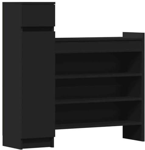 vidaXL Schuhschrank Schwarz 100,5x28x100 cm Holzwerkstoff