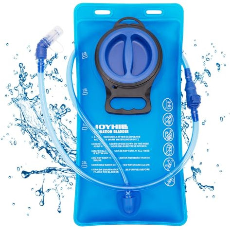 JOYHILL TPU Hydration Bladder,1.5L 2L 3L Water Bladder for Hiking Backpack BPA Free Leak Proof Hydration Pack for Camping Running Biking Hiking