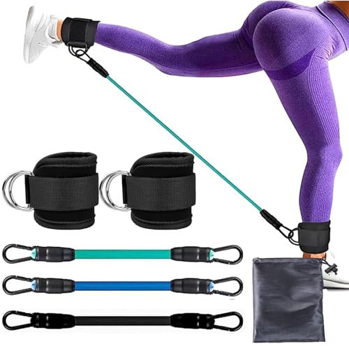 5 Pcs Equipo de Entrenamiento de Glúteos, Bandas de Tobillo para Entrenamiento, Banda de Resistencia de Tobillo para Piernas, Home Gym Exercise Equipment for Man and Woman (Rosa) (B)